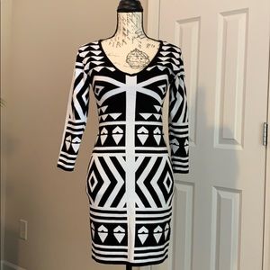 STILLETTOS V neck mini dress